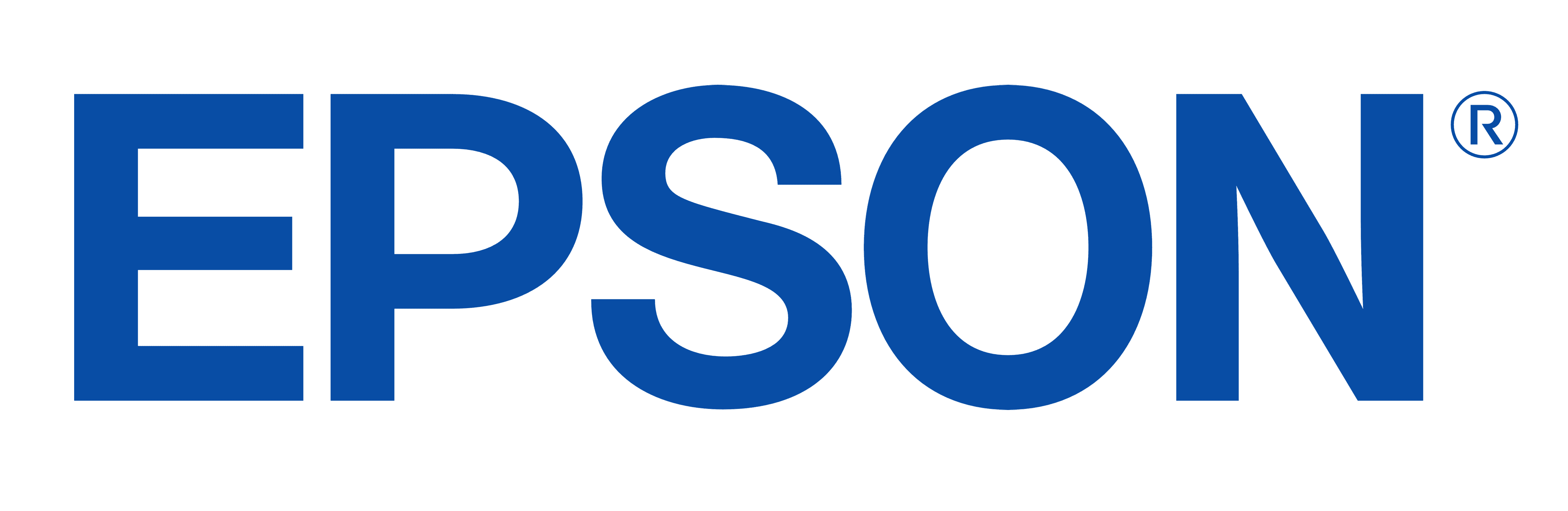 LOGO de la marca Epson con las letras azules y el fondo blanco. es una marca de impresoras multifunciones